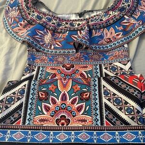 Colorful Off-Shoulder Bohemian Dress
